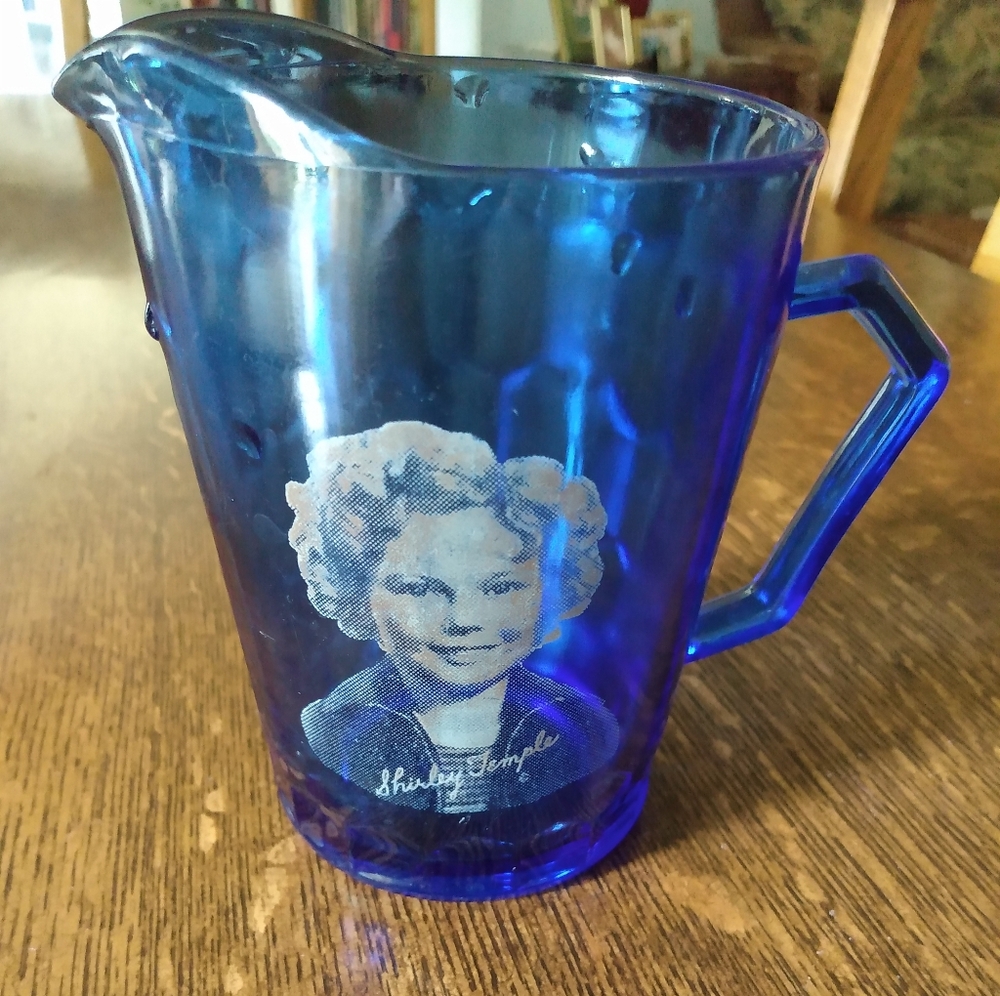 Shirley Temple Vintage Blue 4 1/2" x 4 1/2" Milk Pitcher